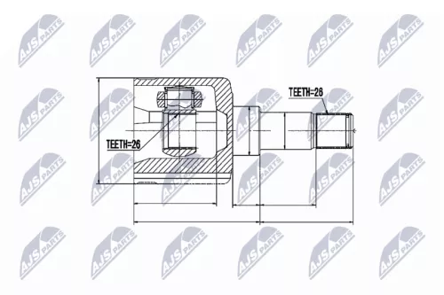 NTY NTY NPW-FR-036 Front Left Inner NTY Cv Joint & Boot Kit 
