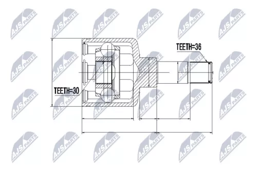 Front Left NTY Cv Joint & Boot Kit