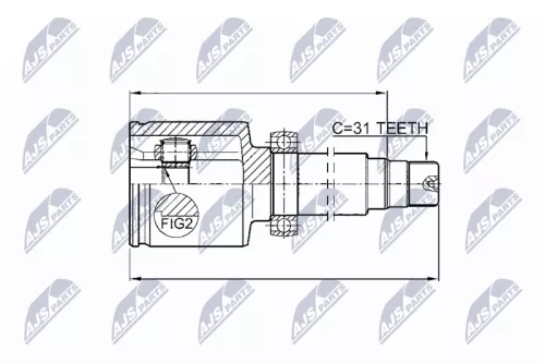 Front Right Inner NTY Cv Joint & Boot Kit