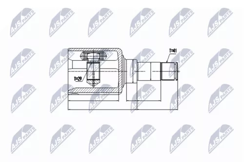 Front Left Inner Outer NTY Cv Joint & Boot Kit
