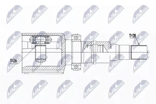Front Right NTY Cv Joint & Boot Kit