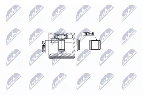 NTY NTY NPW-FR-124 Front Left NTY Cv Joint & Boot Kit 