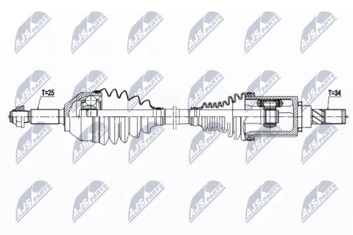 NTY NTY NPW-FR-125 NTY NPW-FR-125 Drive Shaft 