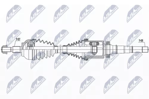 NTY NTY NPW-FR-135 NTY NPW-FR-135 Drive Shaft 