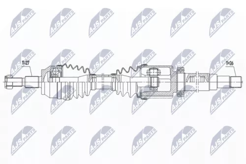 NTY NTY NPW-FR-163 NTY NPW-FR-163 Drive Shaft 