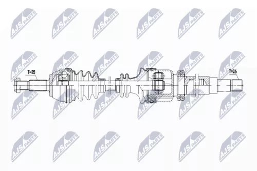 NTY NTY NPW-FR-166 NTY NPW-FR-166 Drive Shaft 