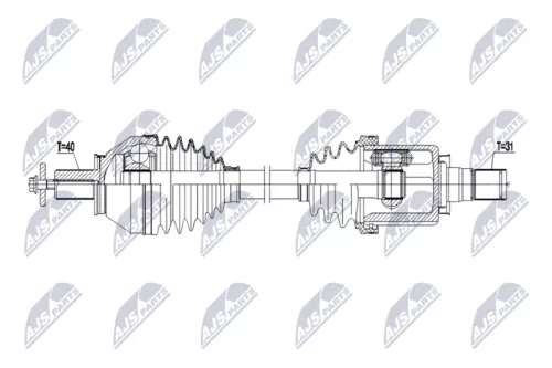 NTY NTY NPW-FR-176 NTY NPW-FR-176 Drive Shaft 