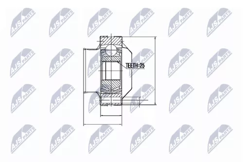 Inner Front NTY Cv Joint & Boot Kit