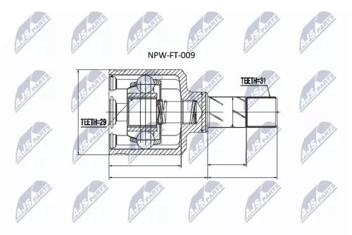 Inner NTY Cv Joint & Boot Kit