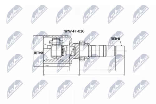 NTY NTY NPW-FT-010 Inner Front Right NTY Cv Joint & Boot Kit 