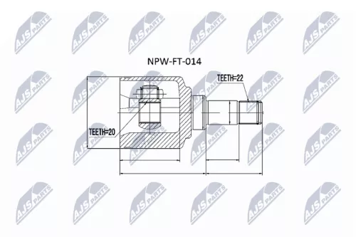 NTY NTY NPW-FT-014 Front NTY Cv Joint & Boot Kit 