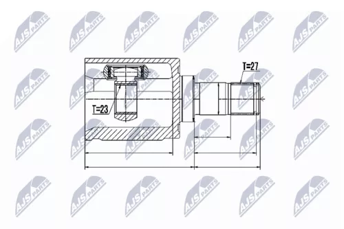 NTY NTY NPW-HD-015 Inner NTY Cv Joint & Boot Kit 