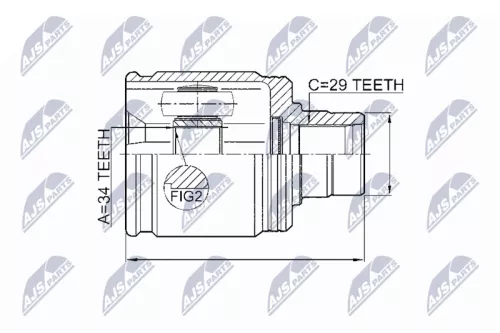 Inner Front Right NTY Cv Joint & Boot Kit