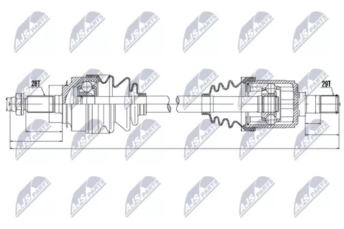 NTY NTY NPW-HD-041 NTY NPW-HD-041 Drive Shaft 