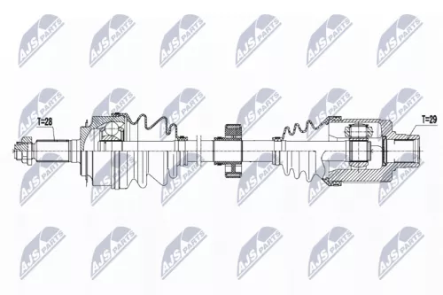 NTY NTY NPW-HD-044 NTY NPW-HD-044 Drive Shaft 