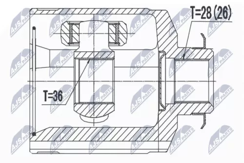 NTY NTY NPW-HY-528 Inner Front NTY Cv Joint & Boot Kit 