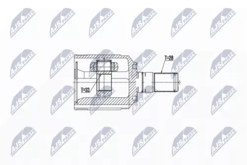 NTY NTY NPW-HY-538 left NTY Cv Joint & Boot Kit 