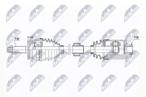NTY NTY NPW-HY-573 NTY NPW-HY-573 Drive Shaft 