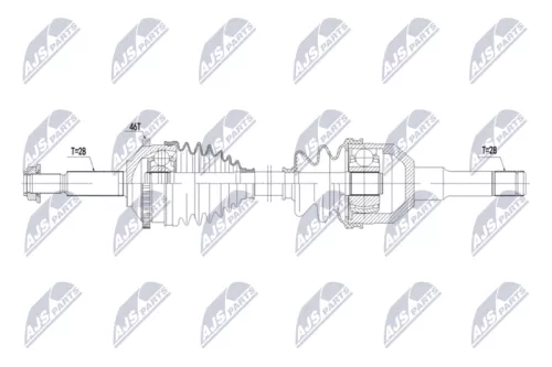 NTY NTY NPW-JG-016 NTY NPW-JG-016 Drive Shaft 