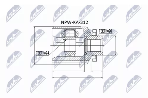 NTY NTY NPW-KA-312 Inner NTY Cv Joint & Boot Kit 