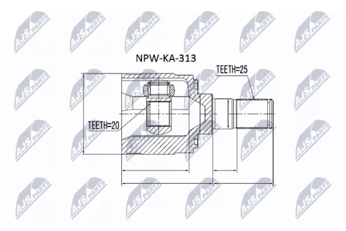 Inner Front Right NTY Cv Joint & Boot Kit