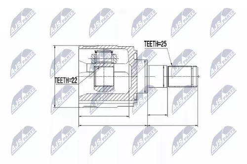 Front Inner NTY Cv Joint & Boot Kit