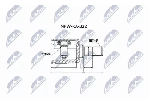 NTY NTY NPW-KA-322 Front Left Front Right Inner NTY Cv Joint & Boot Kit 