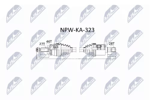 NTY NPW-KA-323 Drive Shaft