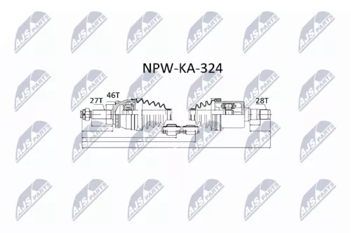 NTY NTY NPW-KA-324 NTY NPW-KA-324 Drive Shaft 