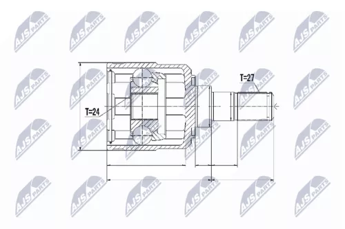 Front Left Front Right Inner NTY Cv Joint & Boot Kit