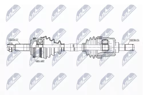 NTY NTY NPW-KA-344 NTY NPW-KA-344 Drive Shaft 