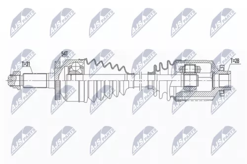 NTY NTY NPW-KA-362 NTY NPW-KA-362 Drive Shaft 
