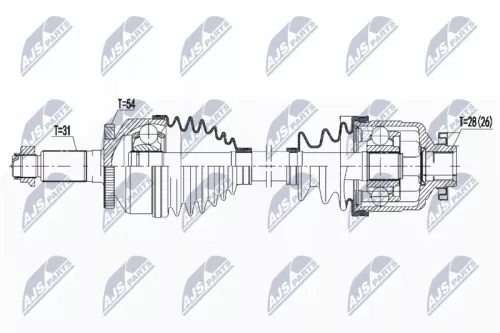 NTY NTY NPW-KA-380 NTY NPW-KA-380 Drive Shaft 