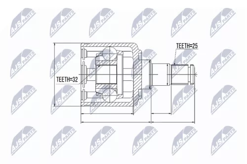 NTY NTY NPW-LR-002 Inner NTY Cv Joint & Boot Kit 