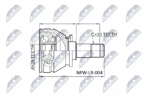 Inner Front Left NTY Cv Joint & Boot Kit