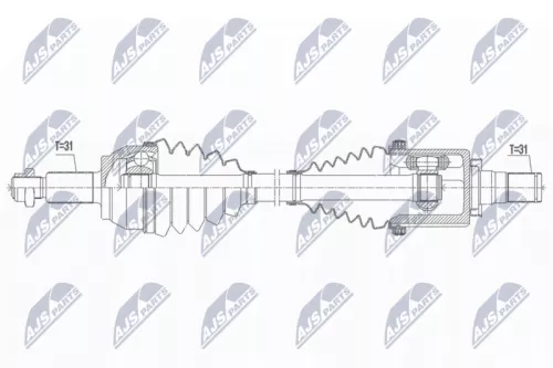NTY NTY NPW-LR-021 NTY NPW-LR-021 Drive Shaft 