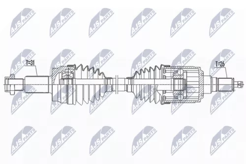 NTY NTY NPW-LR-027 NTY NPW-LR-027 Drive Shaft 