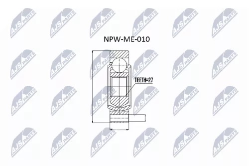 NTY NTY NPW-ME-010 Rear Inner Rear Left Rear Right NTY Cv Joint & Boot Kit 