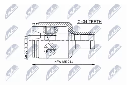 Front Left Inner NTY Cv Joint & Boot Kit