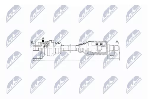 NTY NTY NPW-ME-027 NTY NPW-ME-027 Drive Shaft 