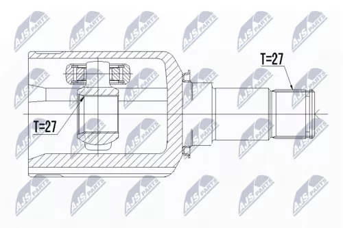 NTY NTY NPW-ME-043 Front Right NTY Cv Joint & Boot Kit 