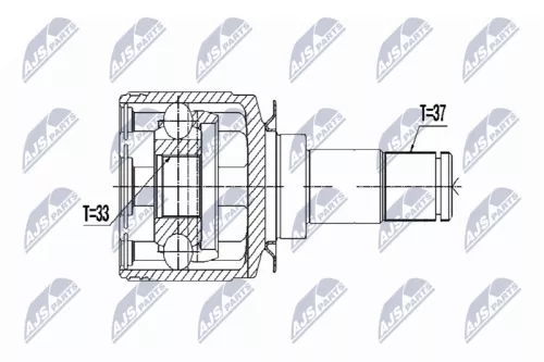 NTY NTY NPW-ME-053 Front Left NTY Cv Joint & Boot Kit 