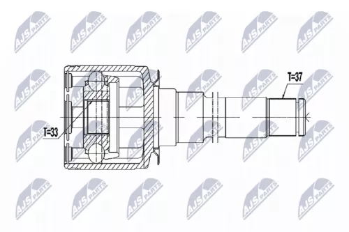 NTY NTY NPW-ME-054 Front Right NTY Cv Joint & Boot Kit 