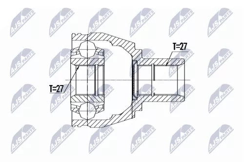 NTY NTY NPW-ME-082 Front Left NTY Cv Joint & Boot Kit 