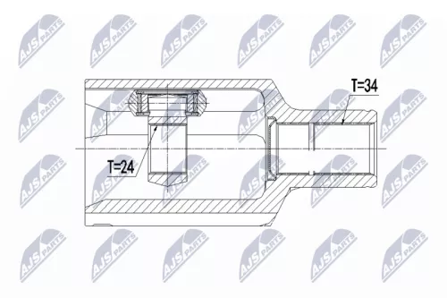 NTY NTY NPW-ME-090 Front Left NTY Cv Joint & Boot Kit 
