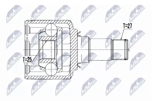 Front Left NTY Cv Joint & Boot Kit