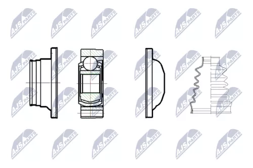both sides Front NTY Cv Joint & Boot Kit