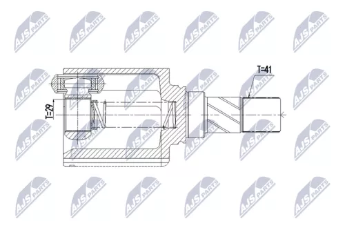 Front Left Inner NTY Cv Joint & Boot Kit