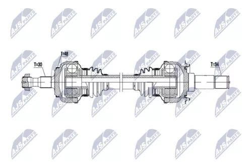 NTY NTY NPW-ME-201 NTY NPW-ME-201 Drive Shaft 