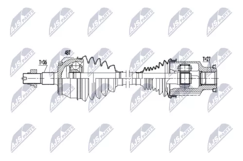 NTY NTY NPW-MG-007 NTY NPW-MG-007 Drive Shaft 